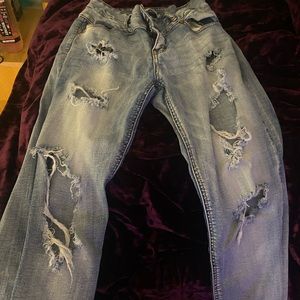 Rue 21 high waisted ripped jeans.